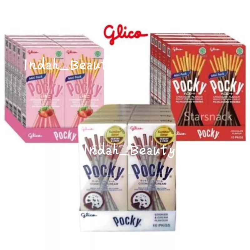 

POCKY MINI BOX ( ISI 10 PACK )STRAWBERRY / COCHOLATE/ CHOOKIES & CREAM