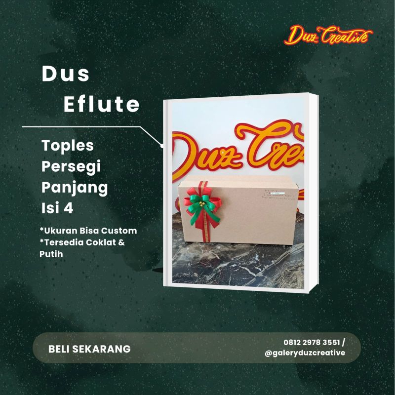 

dus eflute tempat toples ukuran 17 × 29 t 8