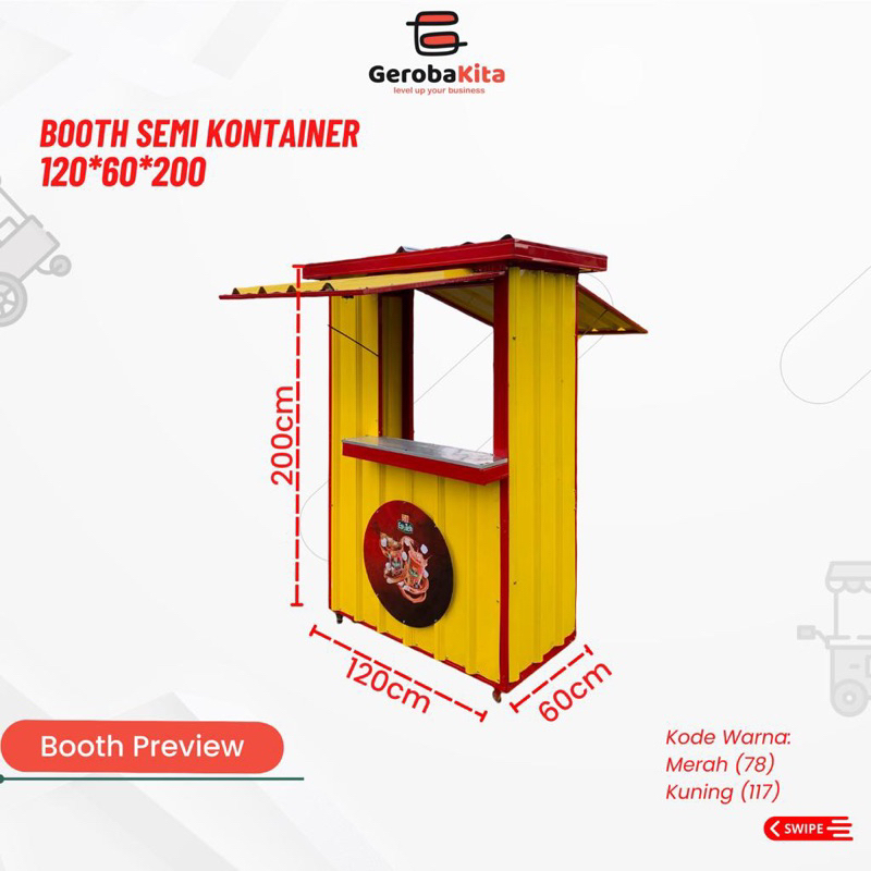 Booth Semi Container 120x60x200 Minuman