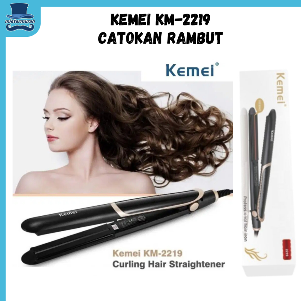 Kemei 2219 Catokan Rambut Infrared Ceramic KM-2219 Pelurus rambut hair Straightener KM 2219