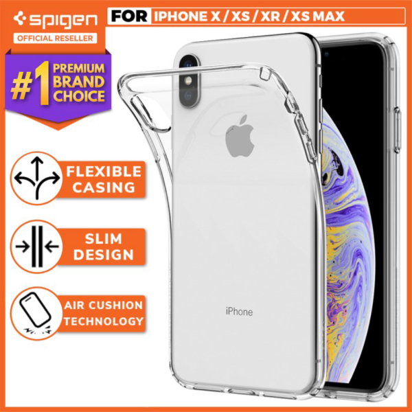 Unik iPhone XS Max / XS / X / XR Case Spigen Clear Softcase Liquid Crystal - XR Clear Diskon