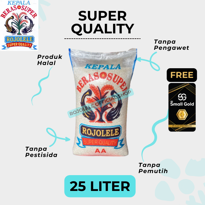 

BERAS ROJOLELE Super Quality 5LT, 10LT, 15LT, 20LT, 25LT | Beras Pulen