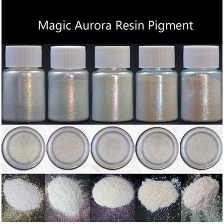 Set Aurora 3gr 6pcs Serbuk Mika Pewarna Hologram Efek Bubuk Mica Pigmen Pigment Hiasan Kuku Nail Sab