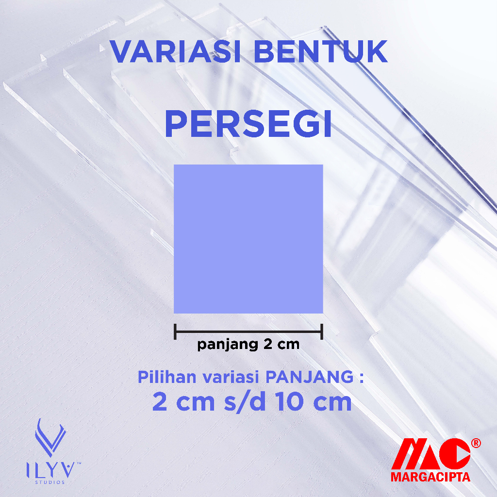 

Akrilik Persegi Bening 3 mm Marga Cipta / Akrilik Potong Persegi Laser Cutting / Reqtangle Acrylic