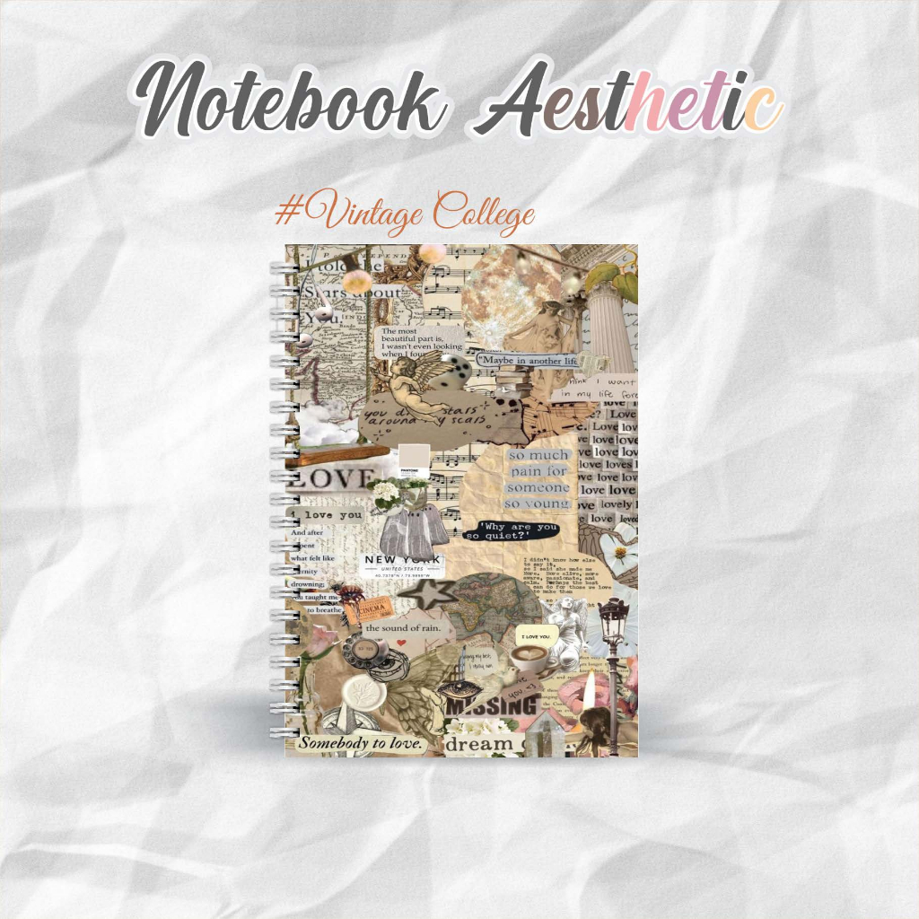 

NOTEBOOK A5 VINTAGE COLLEGE CATATAN/JURNAL BOOKPAPER GRID/KOTAK2#DOTTED/TITIK2#BLANK/POLOS