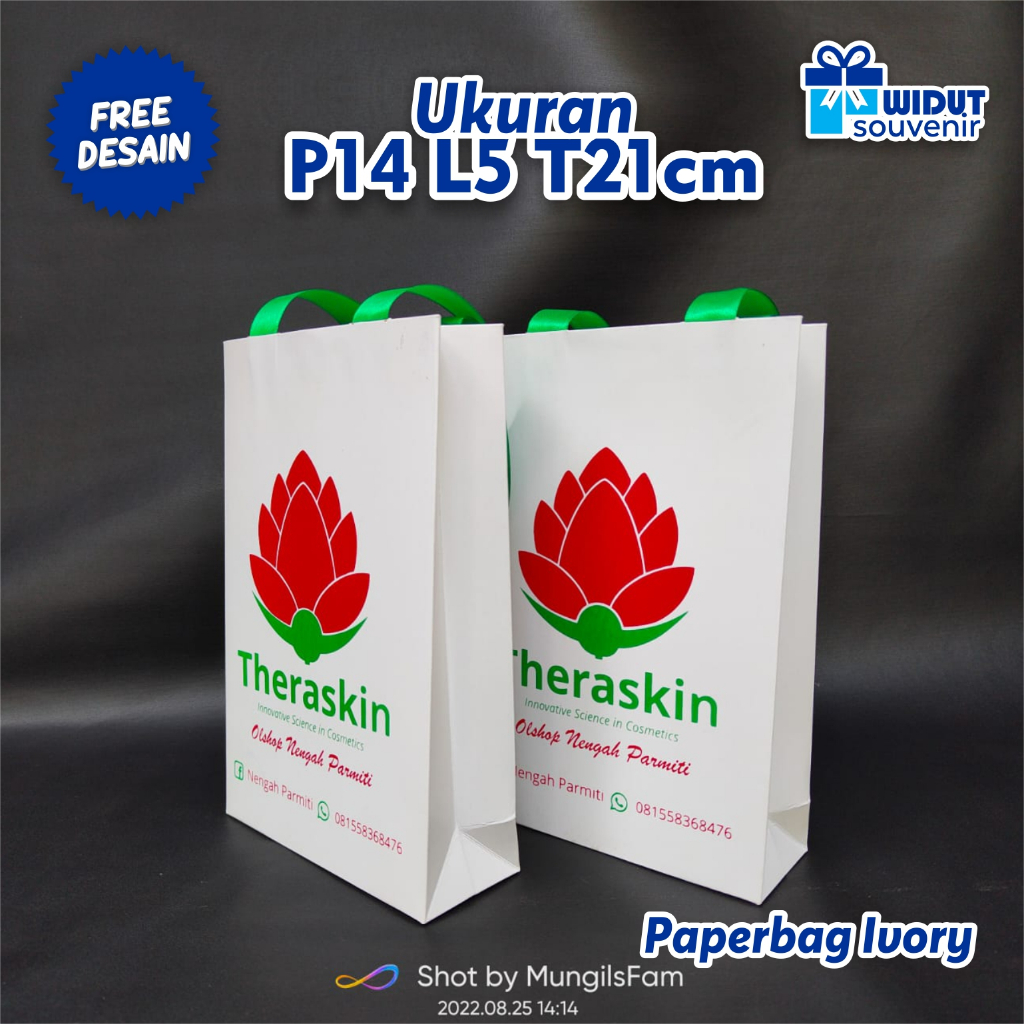 Custom Paperbag Putih Ivory, Paperbag Sablon, Paper Bag Custom Murah, Paper Bag Putih,Paperbag Skinc