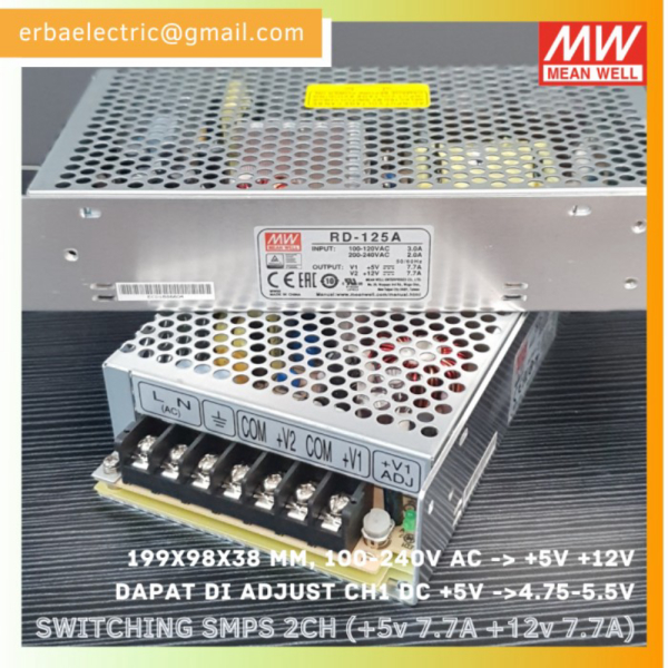 Mean Well RD-125A SMPS DC 5v 12v Switching Power Supply SMPS NED-100A Diskon