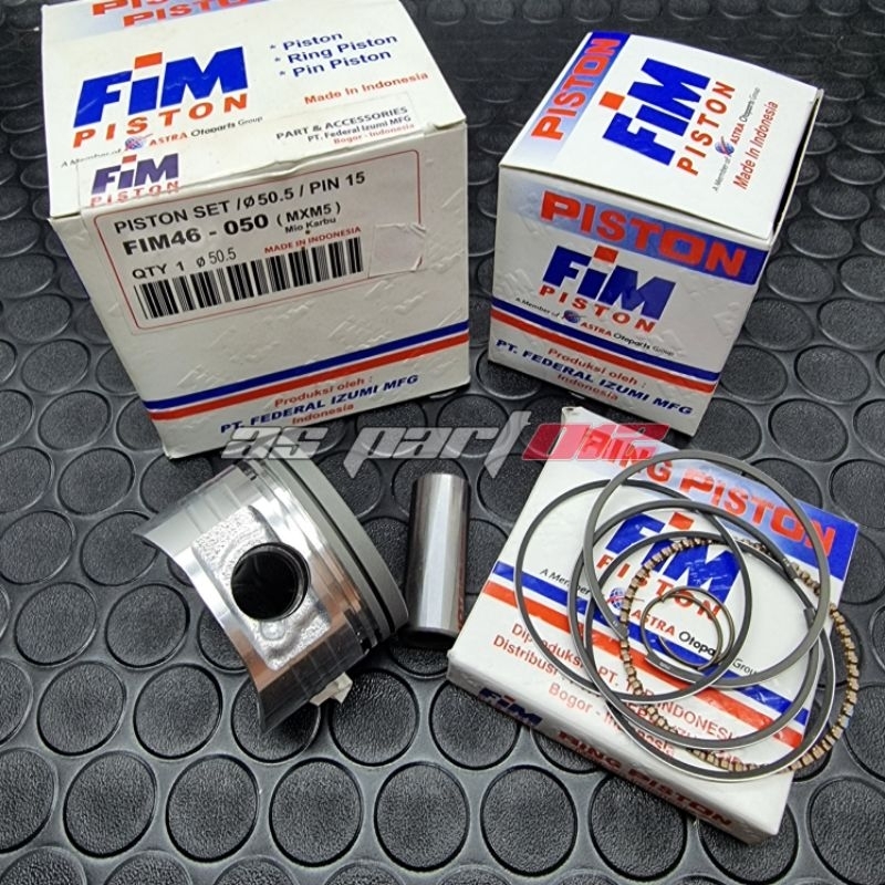 PISTON KIT FIM FIM46 MIO NOUVO FINO (KARBU) PIN 15mm PISTON KIT MIO FINO NOUVO FIM