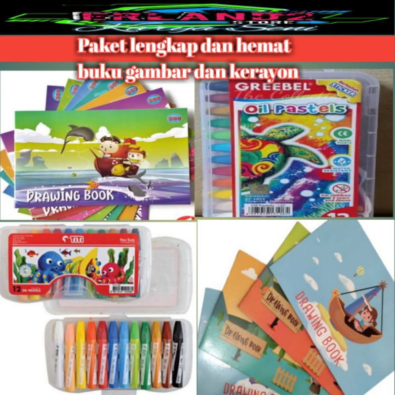 

buku gambar dan crayon paket hemat termurah