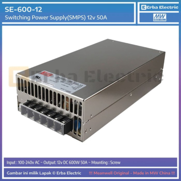 Meanwell SE-600-12 Switching Power Supply SMPS 12v 50a PSU Mean Well Limited