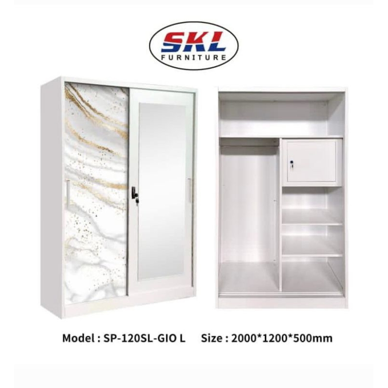 Lemari besi 2 pintu / Lemari pakaian besi 2 pintu