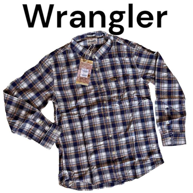 KEMEJA FLANEL WRANGLER REGULER 100% ORIGINAL BRAND OFF WHITE