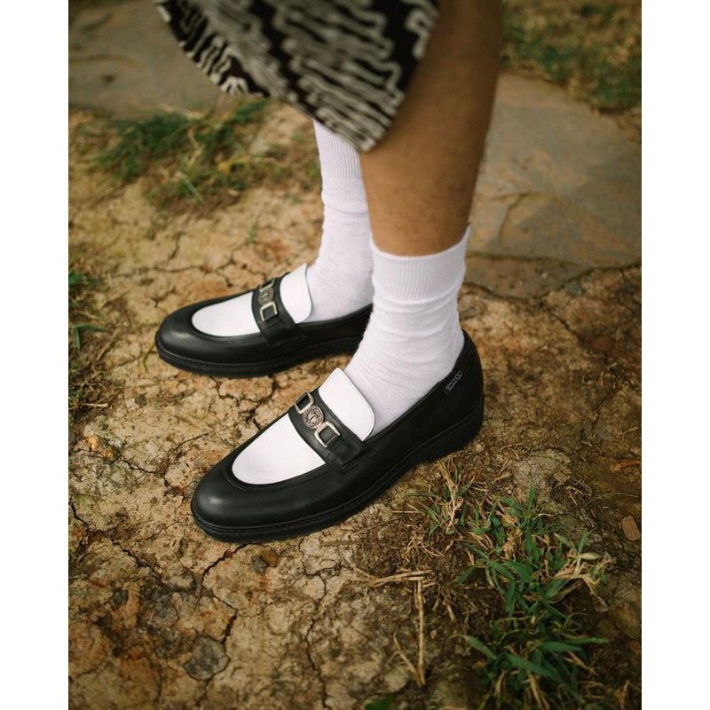 Loafers Thanksinsomnia X Nappa Milano "Lissandre" Two Tone Black Unisex