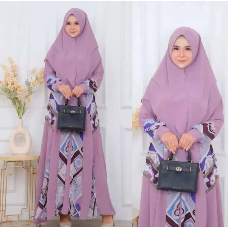 Azizah syari | set syari premium bahan ceruti armani