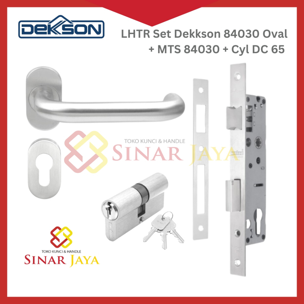 Handle Set Pintu Aluminium Dekkson 84030 + Mortise + Cylinder