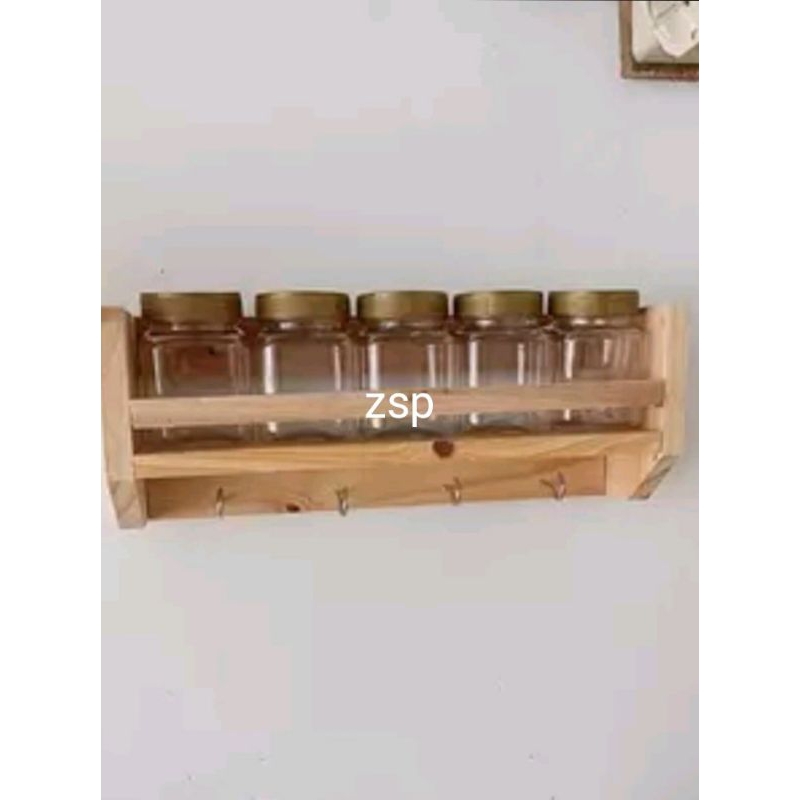 rak bumbu dapur fresh 5pcs toples cantik minimalis