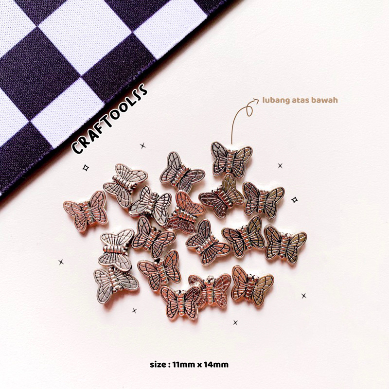 [5 PCS] MANIK MOTE MINI KUPU KUPU SILVER