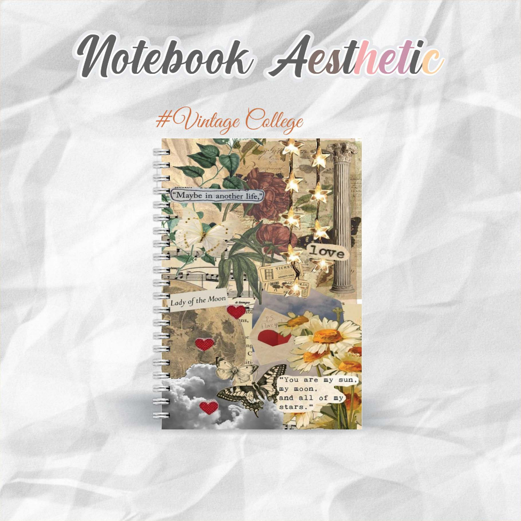 

NOTEBOOK A5 VINTAGE COLLEGE CATATAN/JURNAL BOOKPAPER GRID/KOTAK2#DOTTED/TITIK2#BLANK/POLOS