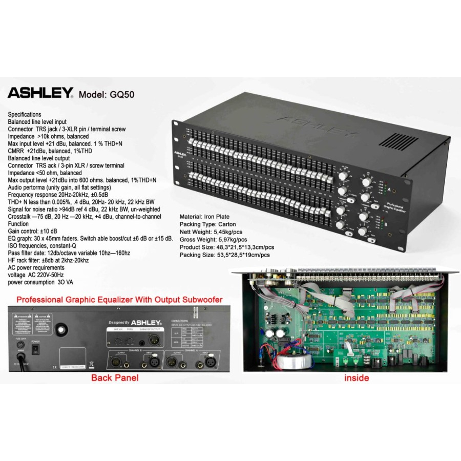 Equalizer Ashley GQ50 Original Equalizer Gq 50 Ashley