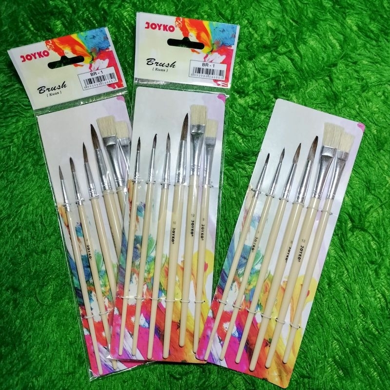 

BRUSH KUAS JOYKO BR-1 Set isi 6/Kuas cat air,Cat minyak,Lukis, Akrilik Joyko BR-1