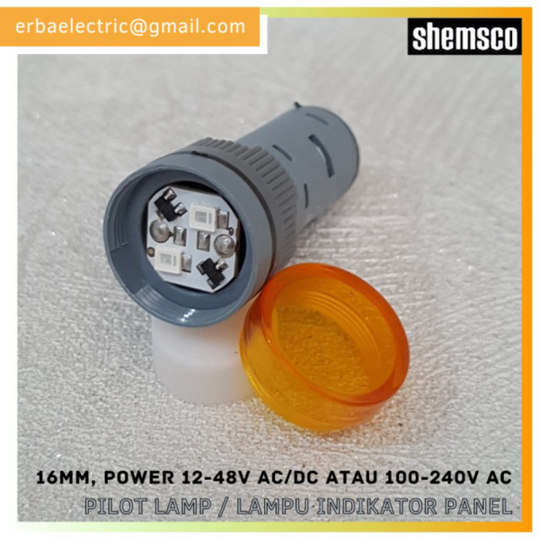 Pilot Lamp YELLOW 16mm 12-48v Indicator Lamp 12v 24v 48v PLAD Berkualitas