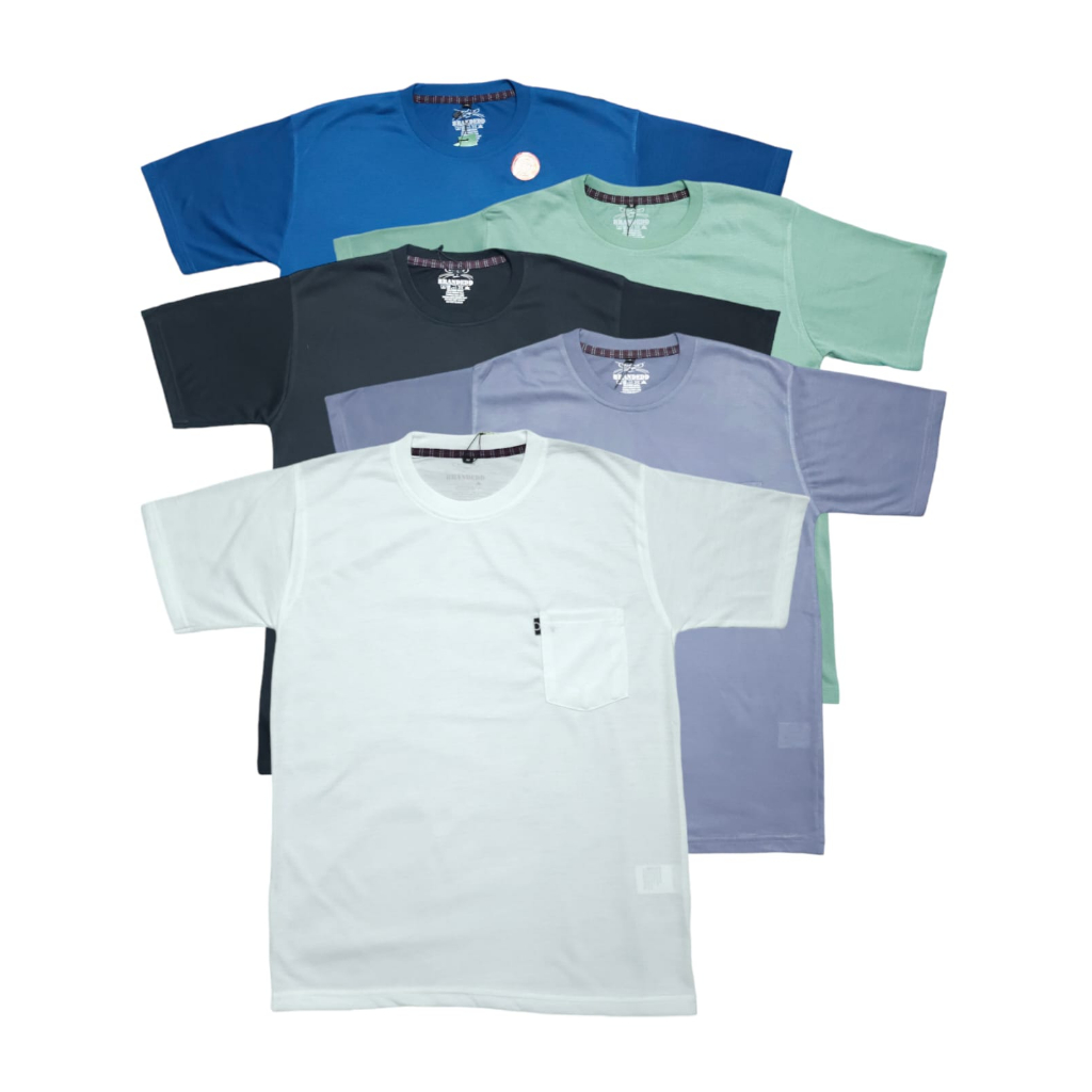 Kaos Lengan Pendek Kantong Depan Pria Wanita Premium