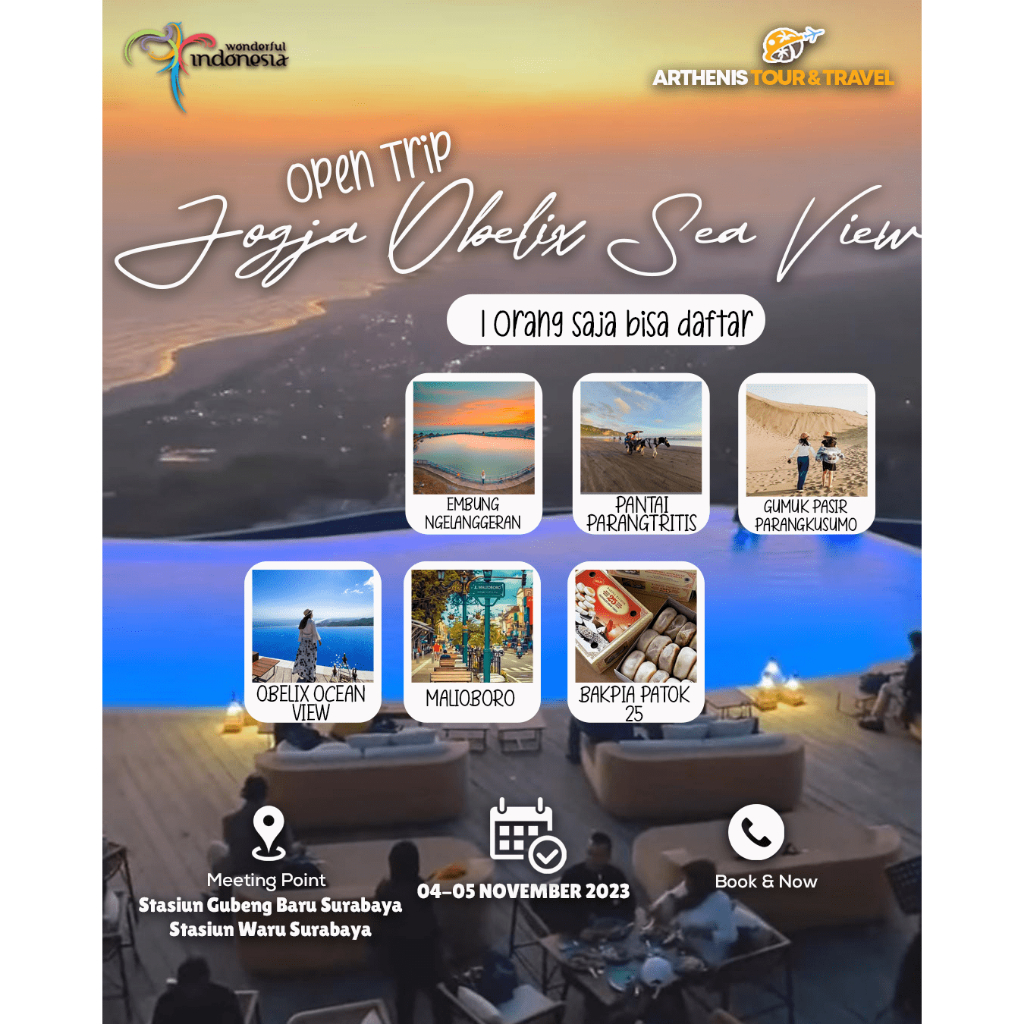 OPEN TRIP JOGJA OBELIX SEA VIEW START SURABAYA 04-05 NOVEMBER 2023