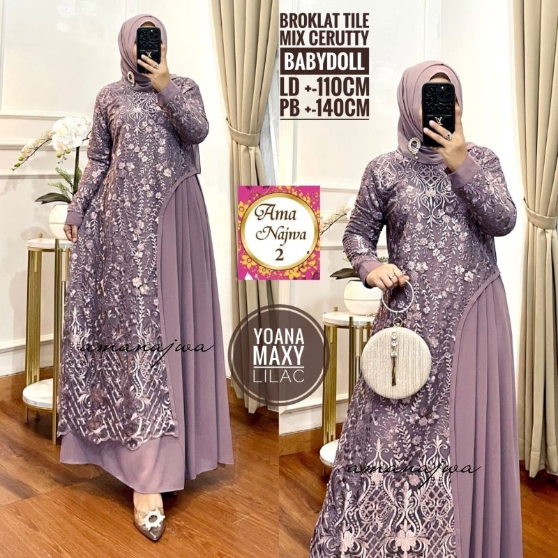 DRESS Yoans Maxy By AMA NAJWA / GAUN KONDANGAN NEW / GAMIS / TERMURAH TERLARIS / KEKINIAN