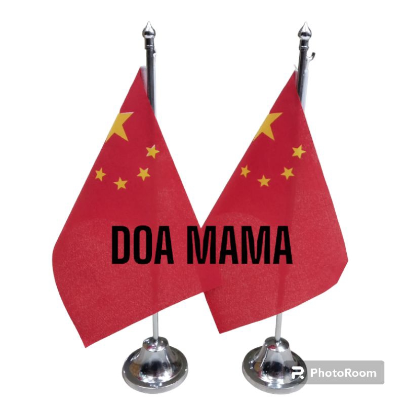 

tiang stenlis meja+bendera cina