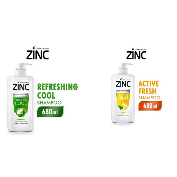Zinc Shampoo Refreshing Cool Mint / Active Fresh 680ML Btl - Sampo Zinc