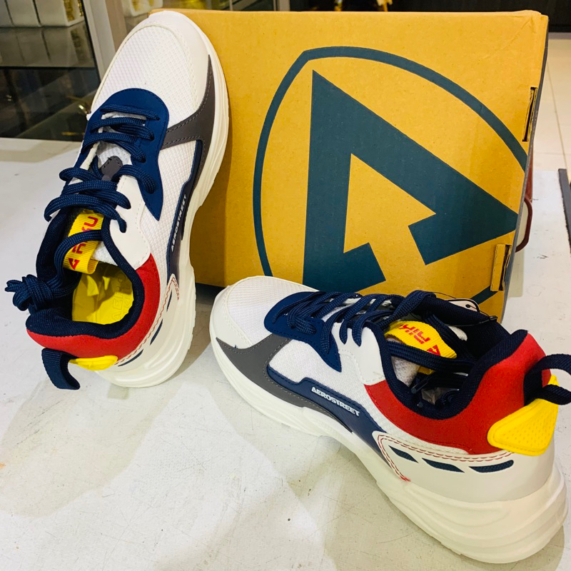 Aerostreet 40 Riku Putih Biru Tua Merah - Sepatu Sneakers Sport 21HH31