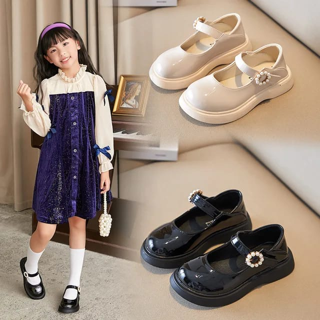 sepatu docmart anak perempuan cincin mutiara / sepatu anak cewek korea / sepatu sekolah anak / senda