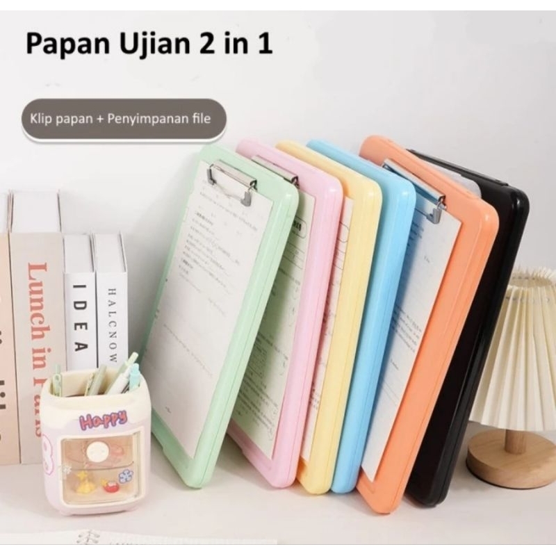 

Baru Papan Ujian A4, Papan Jalan Klip Kertas Ujian 2 In 1, Organizer Kertas