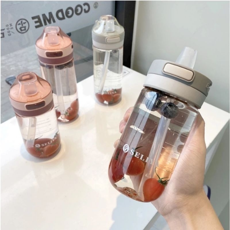 Botol minum portable seliya 500ml botol minum sedotan anak