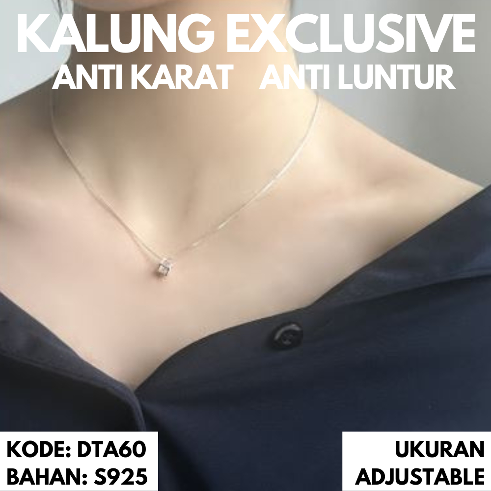 kalung gelang cincin anting titanium pria wanita korea asli anti karat anti luntur Kalung Kubus Berl
