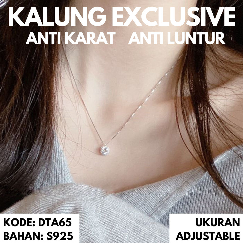 kalung gelang cincin anting titanium pria wanita korea asli anti karat anti luntur Kalung Silver Ber