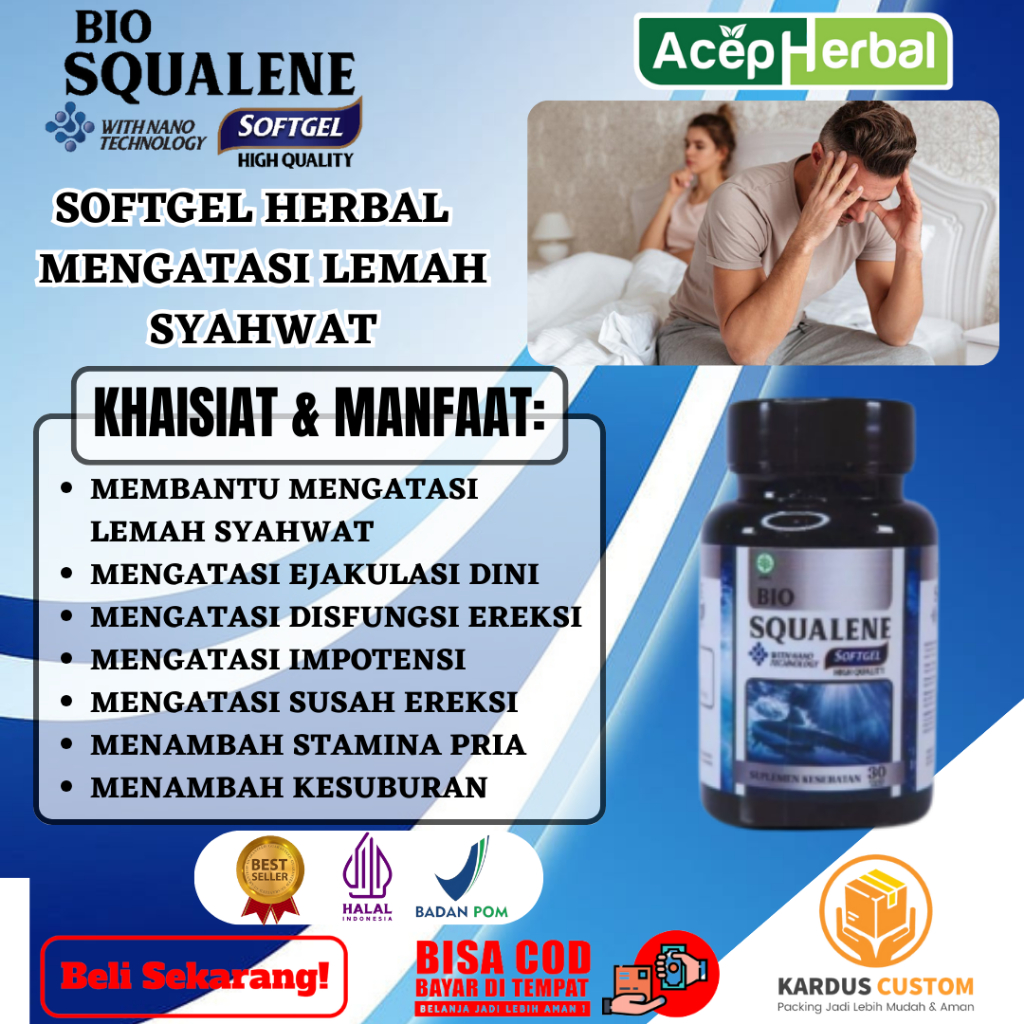 Softgel Herbal Atasi Lemah Syahwat, Ejakulasi Dini, DIsfungsi Ereksi, Impotensi, Mengatasi Susah Ere