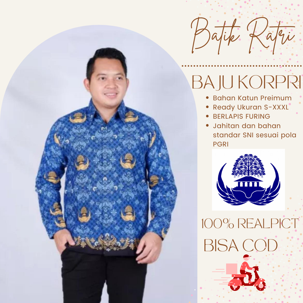 Seragam Batik korpri pria / batik korpri pria / seragam pns batik korpri / baju korpri pria/ lapis f