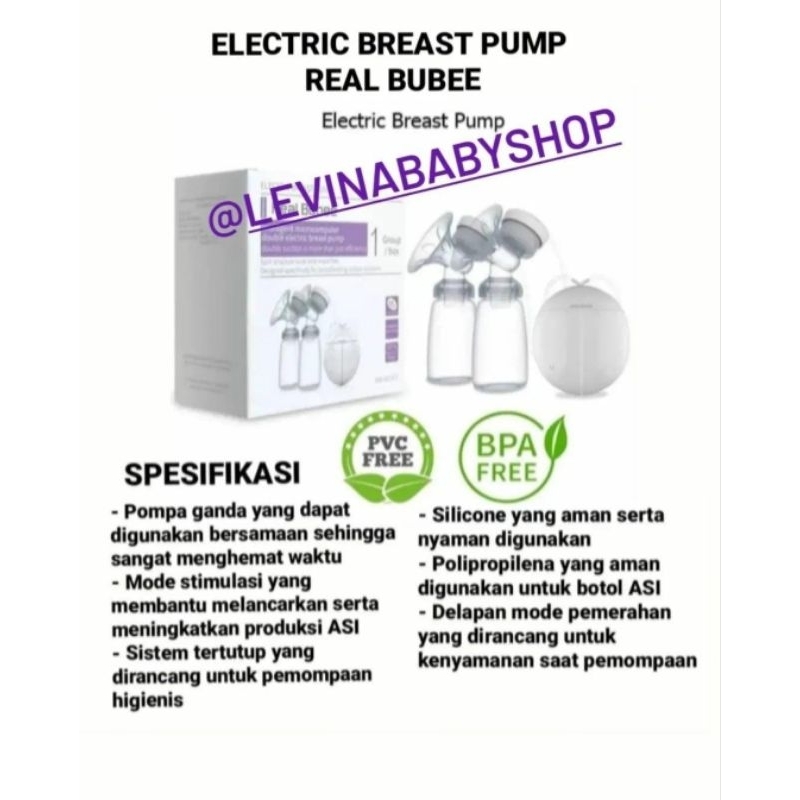Pompa Asi Elektrik Real Bubee / Breast Pump Electric Real Bubee