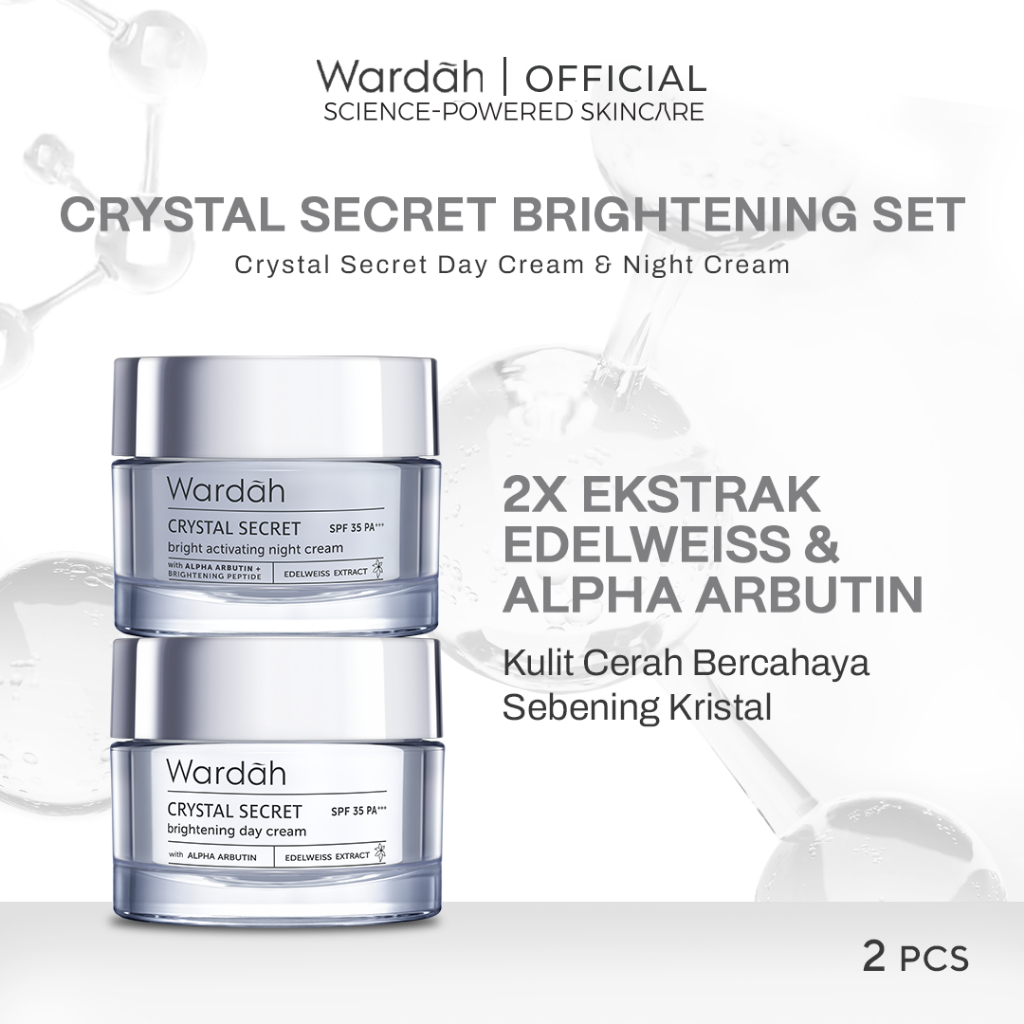 Wardah Crystal Secret Paket Brightening Day Cream + Night Cream 30 g