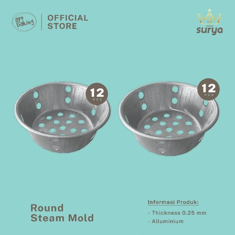 SURYA Cetakan Roti Kukus | Cetakan Bolu Kukus | Cetakan Bolu Mangkok | Cetakan Kukus Pendek