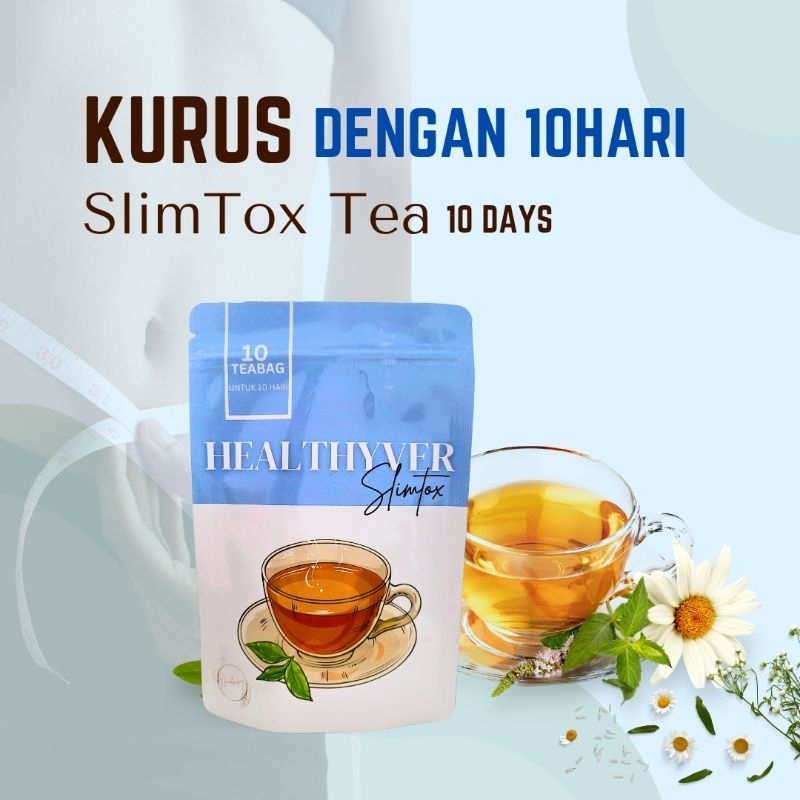 

Slimming tea slim tox/ healthyver slim-tox /teh detox 10 days diet 100% herbal isi 10 sachet hv