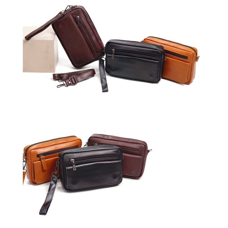 handbag kulit asli clutch pria pouch tas tangan pria dan wanita  pouch dompet hp