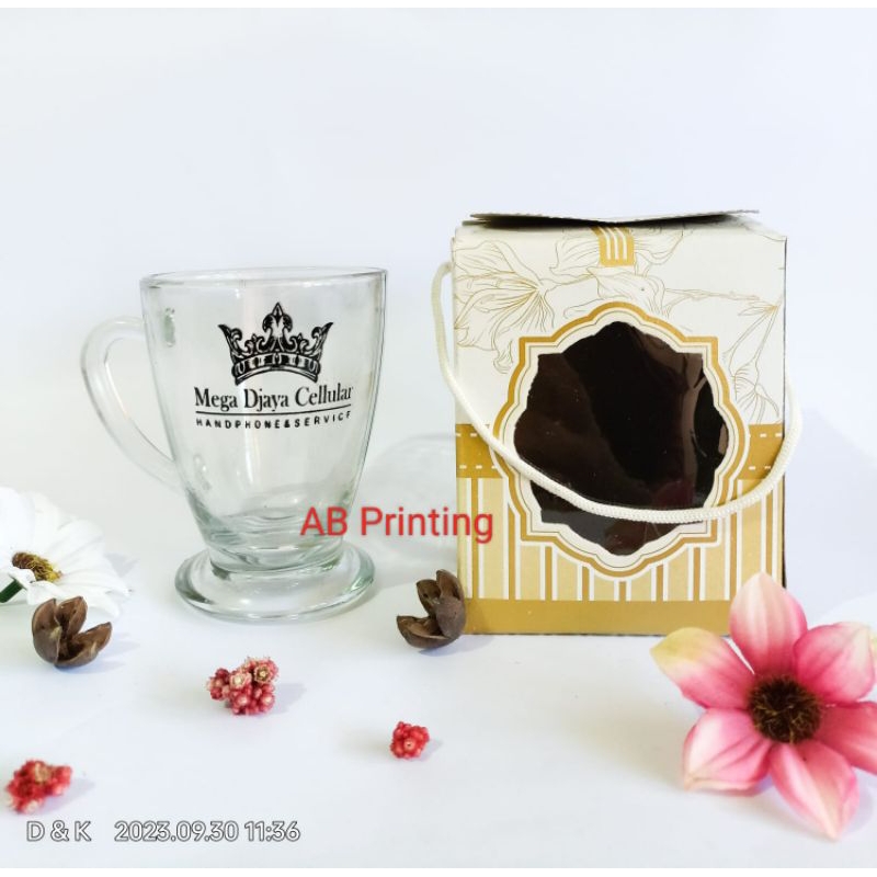 (TANPA PO)  SOUVENIR GELAS PIALA KEMAS BOX  (AB)