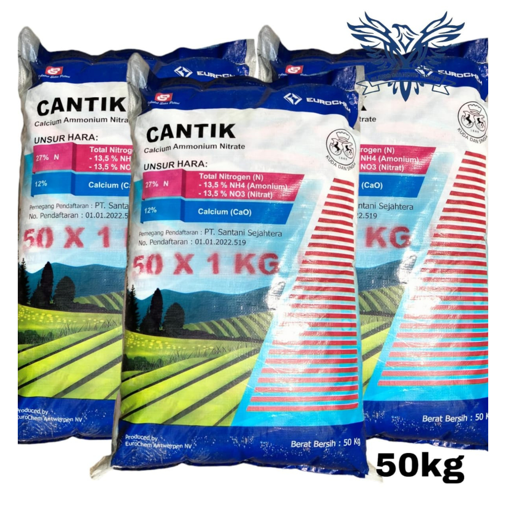 Cantik 50KG Pupuk Calcium Ammonium Nitrat Nitrogen 27%, Calcium 12%  Untuk Semua Jenis Tanaman Santa