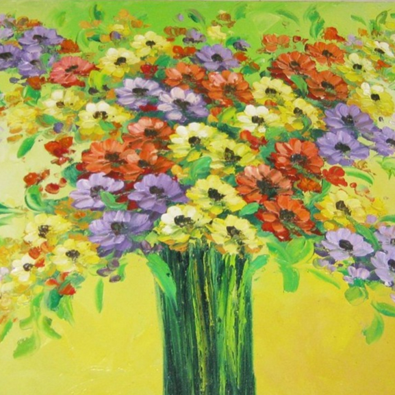 Lukisan Feng Shui Bunga Margot Pembawa Kemakmuran