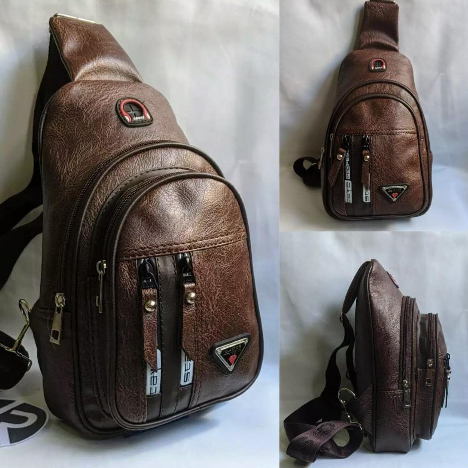 Tas Pria Kulit Import Slingbag Selempang Polo Amstar Office Bag