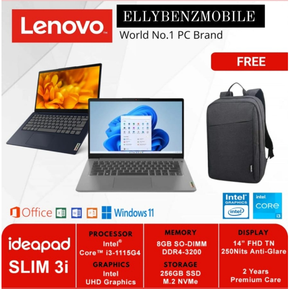 LENOVO IDEAPAD SLIM 3i 14ITL6 CORE i3-1115G4 8GB 256GB WIN11+OHS