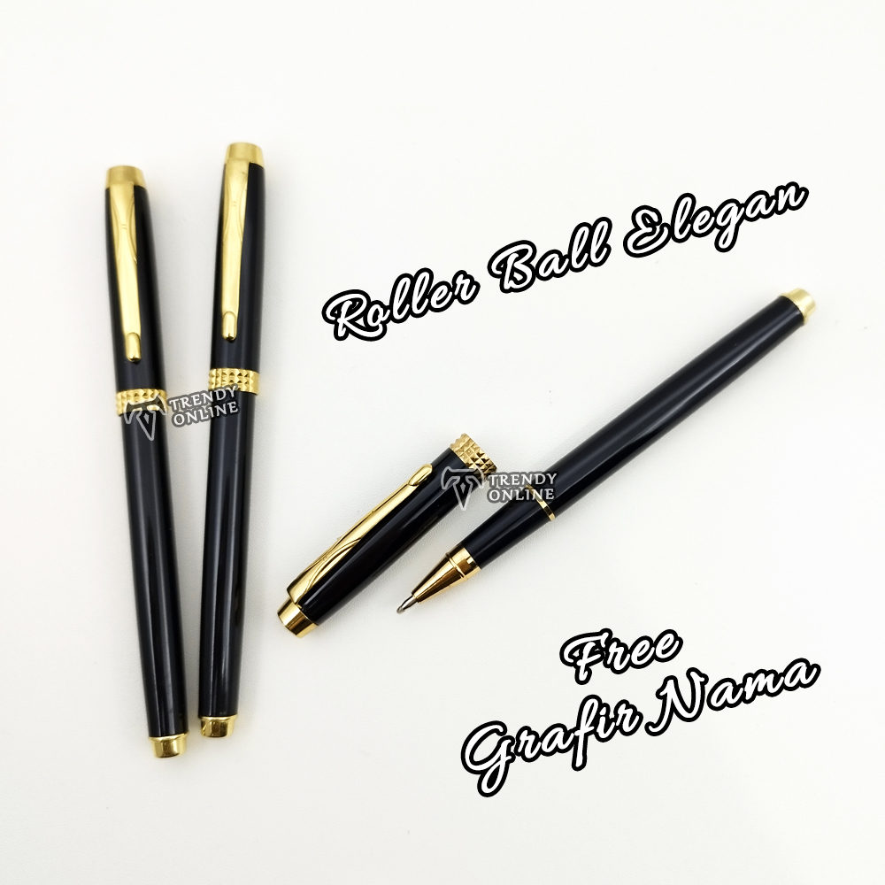 

Pulpen Ballpoint Classic Elegan TR65 FREE GRAFIR Custom Cetak Nama dan Box Exclusif, Pen Elegan Ball point, Bolpoin Hitam Klip Gold