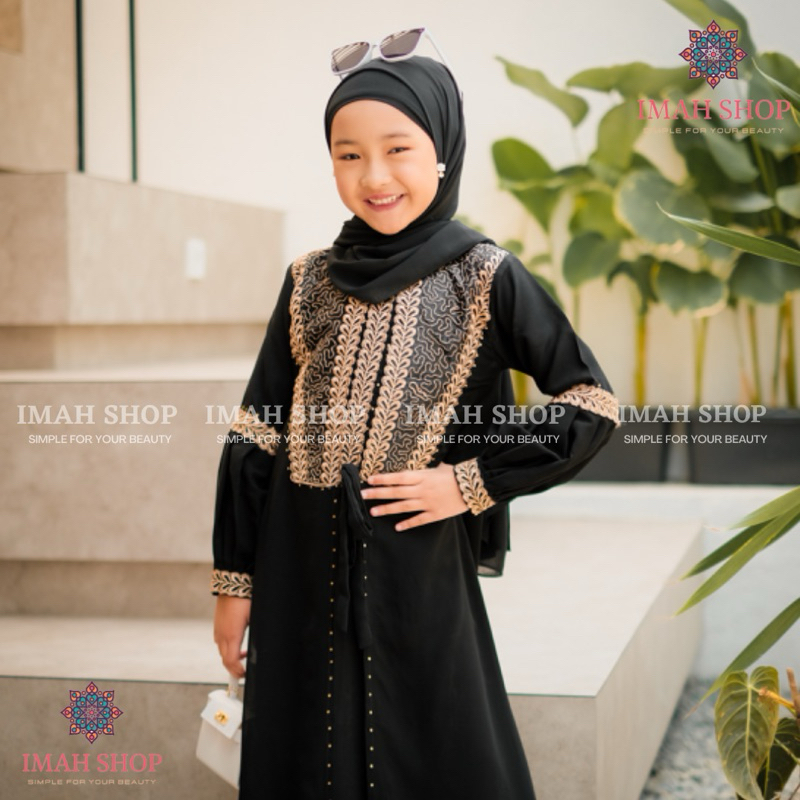 Abaya Gamis Anak Perempuan Dress Maxi Arab Saudi Bordir Zephy Turki Umroh Dubai Turkey Renda Impor 828 By Imah Shop